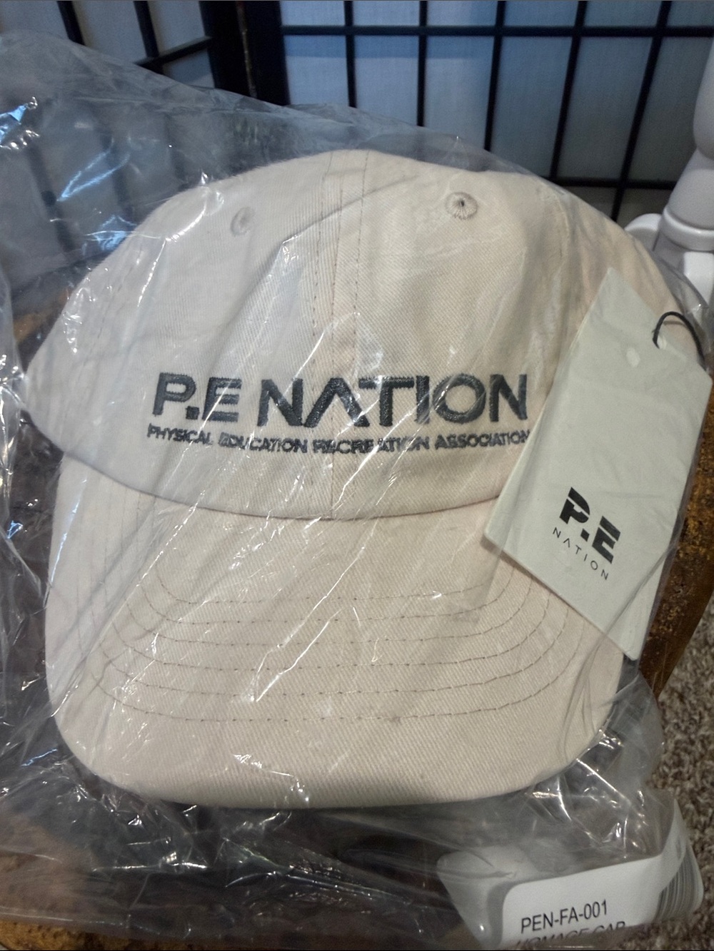 P.E Nation Cream Embroidered Logo Cap NEW
